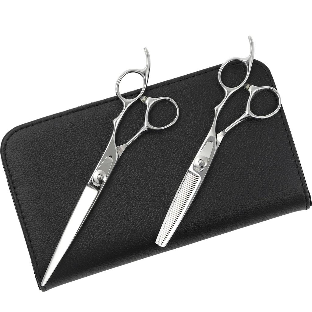 DEEDS P9 Original Set by Japanese Scissors Specialist Base Cutting Scissors with 3D Handles for Easy Thinning Scissors for and [PET] 2-Piece (7.0