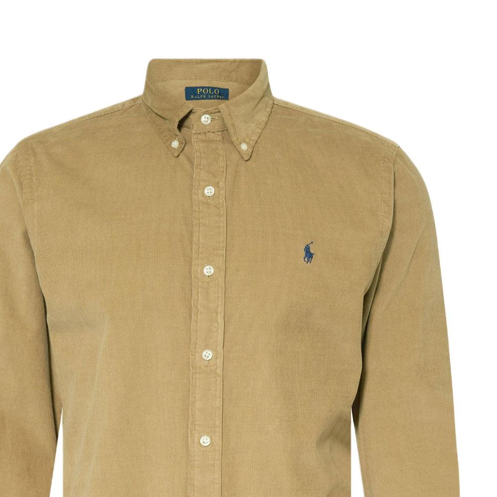 Polo Ralph Lauren Solid Color Pony Logo Embroidered Corduroy Long Sleeve Shirt Men shirts MNPOWOV16822012-260