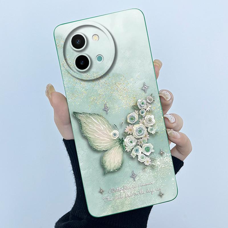 Case For Vivo Y38 Y58 T3X 5G Cute Panda Sweet Girls Silicone Soft Back Cover for VivoY38 VivoY58 5G Bumper Protective Casing
