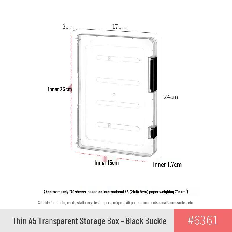 A4 Transparent Plastic Document Storage Box - Dustproof File Organizer