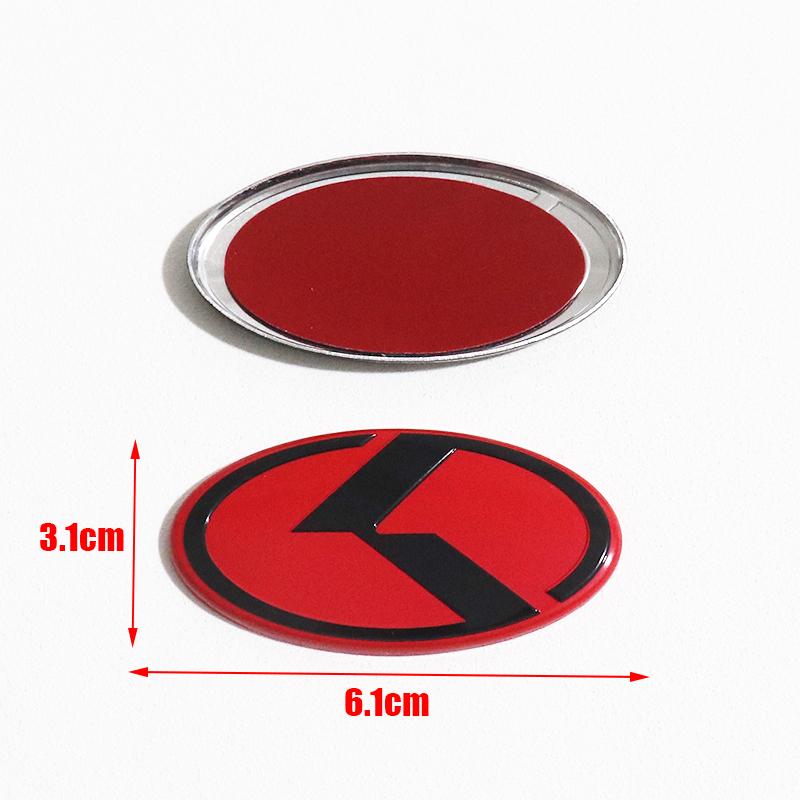 AABJC1 1pcs aluminum 3D overlay steer wheel emblem Sticker Car Steering Wheel Car Interior Emblem Car styling Accessories For KIA