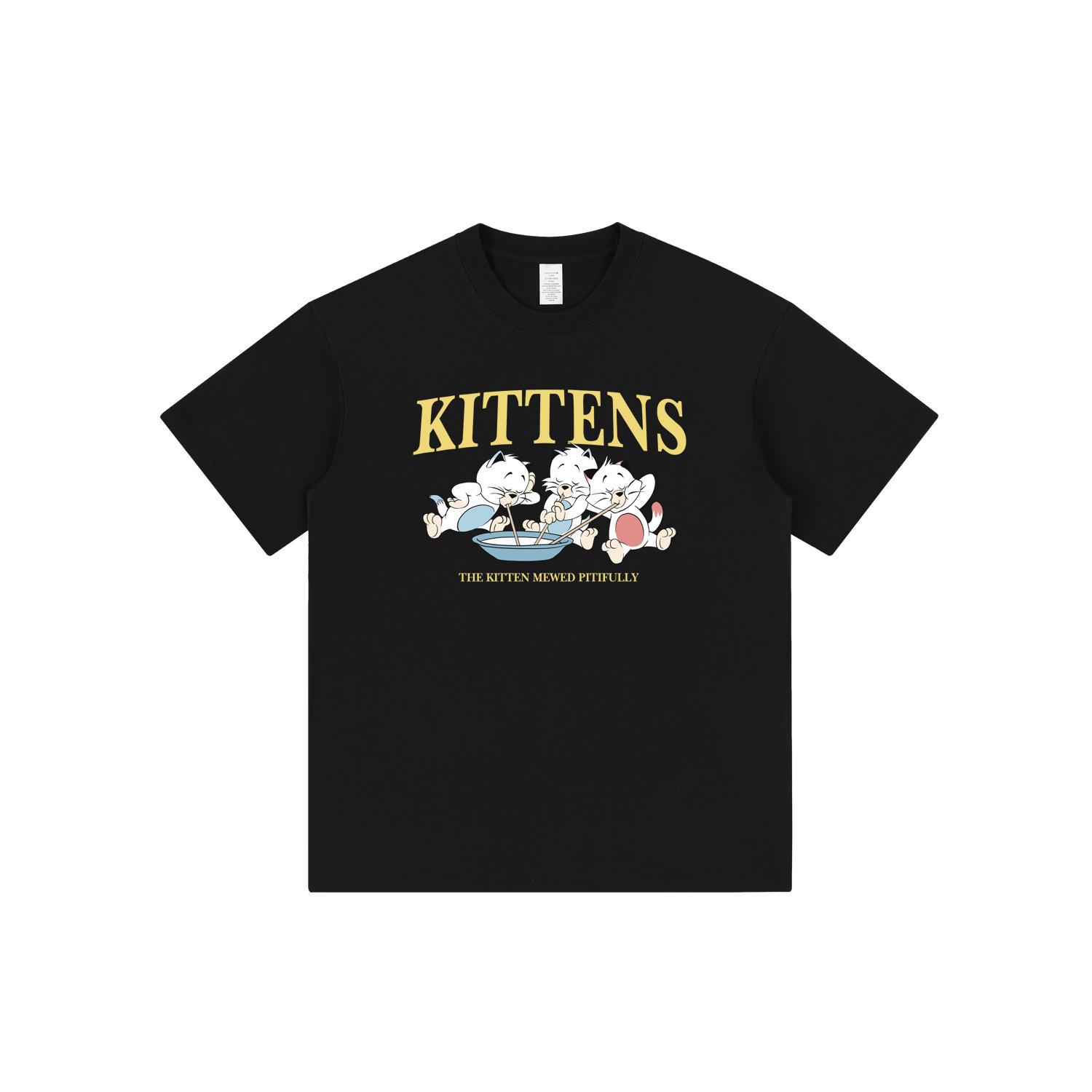 

Мужская летняя футболка из хлопка свободного кроя с японским ретро-мультяшным принтом 2XL чёрный