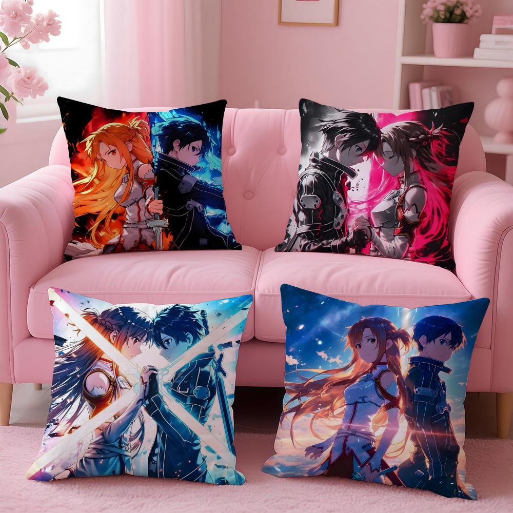 Asuna sword art online progressive Cushion Cover Pillow Case Soft Friendly Fabric Concealed Zipper