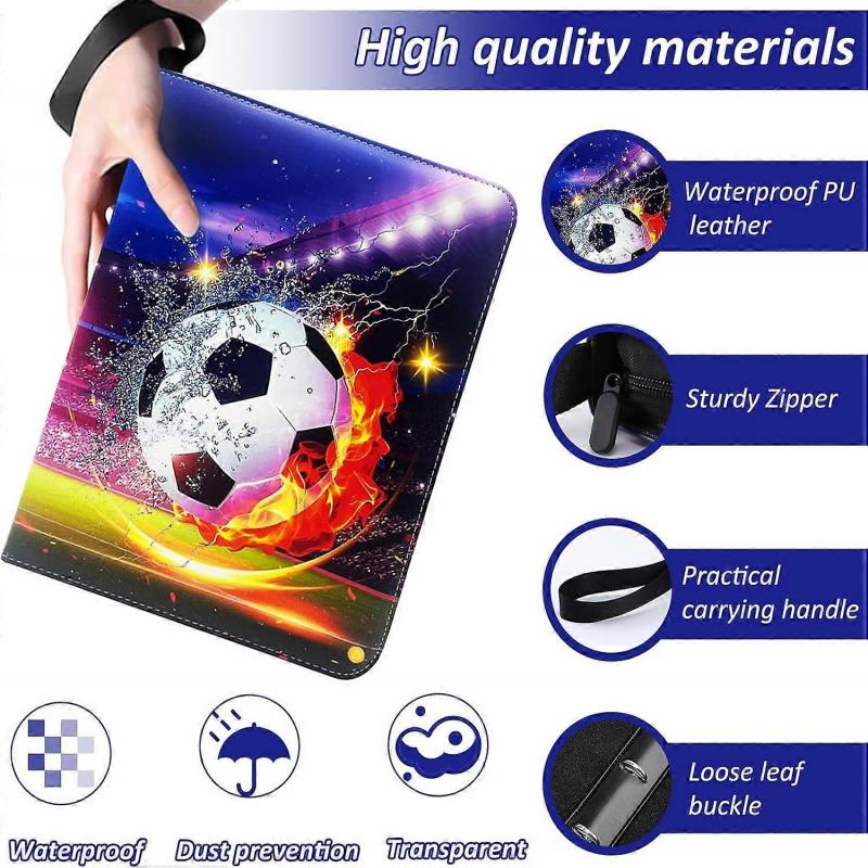 Sammelkartenalbum für Fußballkarten, 50 Seiten fasst 400 Karten, kompatibel mit allen Kartentypen, Scrapbook-Stil