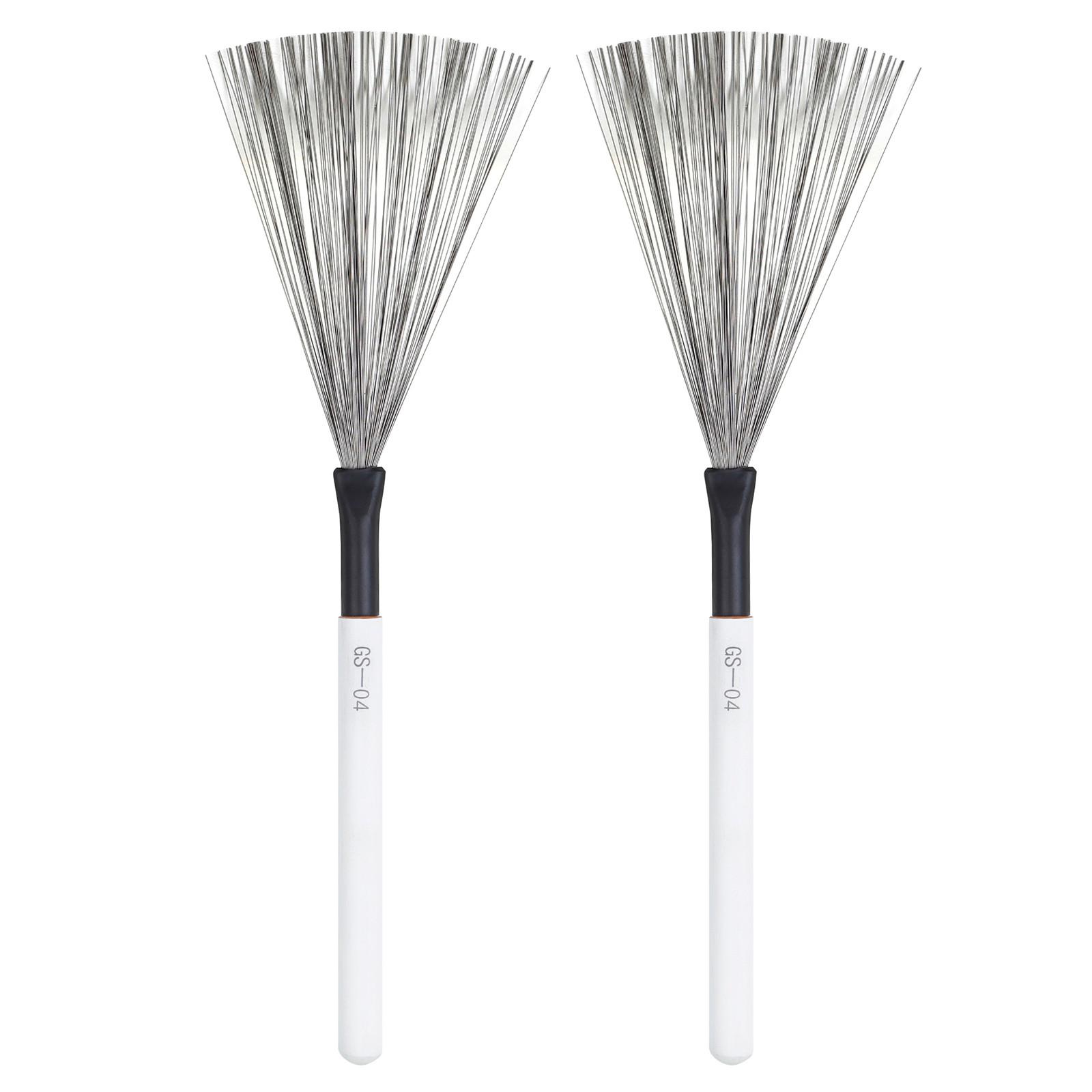 

Drum Brushes Steel Wire Drumsticks Pair with Plastic Handles Suitable for Jazz and Acoustic Drum Kits Practice and Performance One Size белый