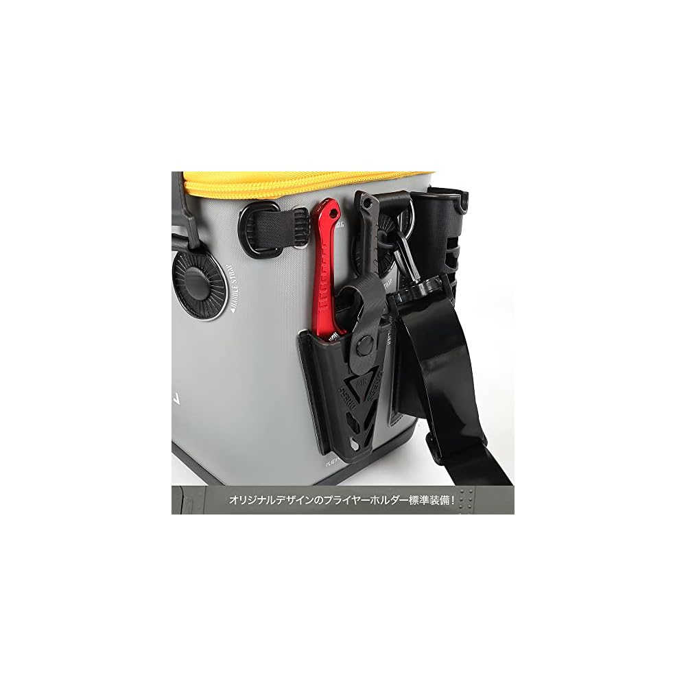 [KLEIDUNG] Mini-Fischereieimer, Schwarz/Orange (mit Netztasche), Ca.. 17L, EVA, Multifunktionaler Angelköderbeutel, Wasserdichter Aufbewahrungsbehälter.