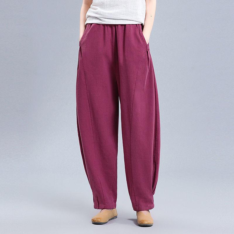 

Повседневные женские шаровары с высокой талией 4XL ярко-розовый