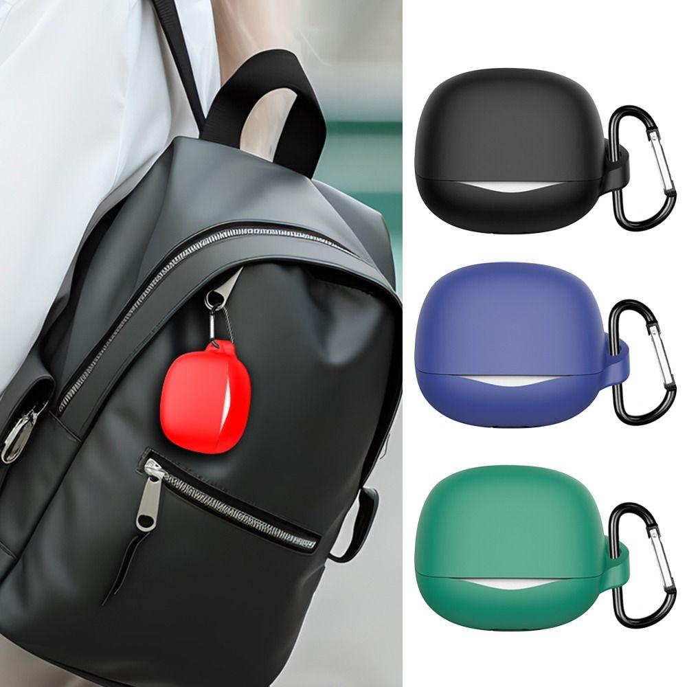 Silicone Earphone Cover Anti-fall Dust-proof Headphone Protective Case Multi-color with Carabiner for QCY MeloBuds N50/ HT12