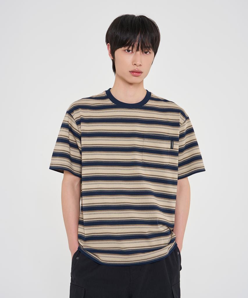 Syupeodeulai Logo Stripe T-Shirt Beige Sduiscq23Beg