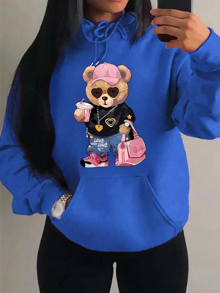 Cool Bären Schwester Muster Kreatives Design Damen Kleidung Kreativität Fleece Hoodie Harajuku Tasche Pullover Lustiger Herbst Kapuzenpullover