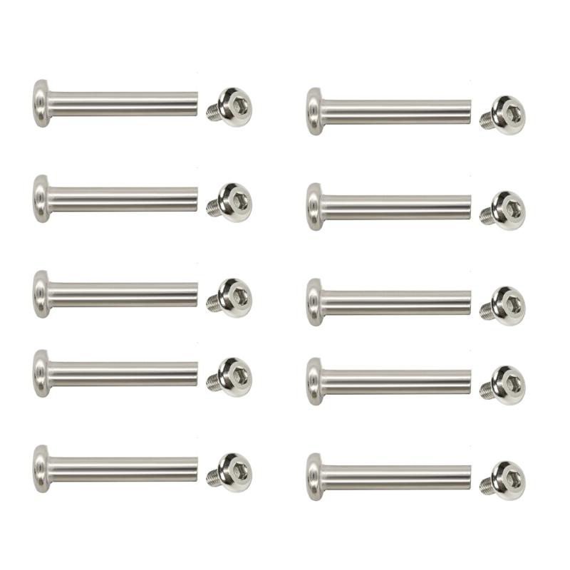 

10x Inner Hexagon Screws Nails Rivets Stainless Steel Screws 30/35/40/45/50mm Screw Post Belt Tacks Screws for Luggage