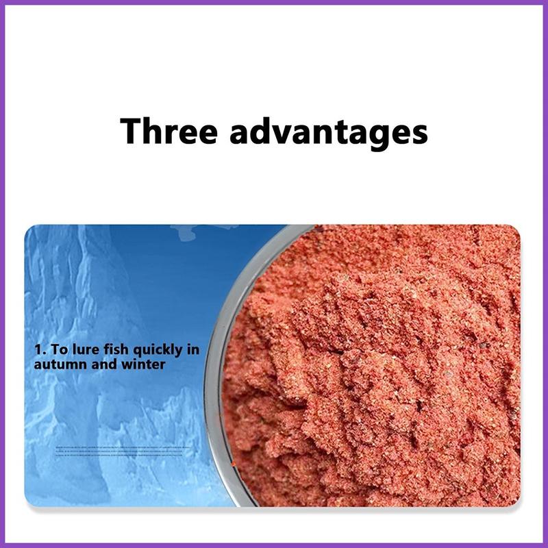 Isca falsa de minhoca vermelha de alta pureza para pesca Premium em pó vermelho para minhoca/pó de camarão 30G