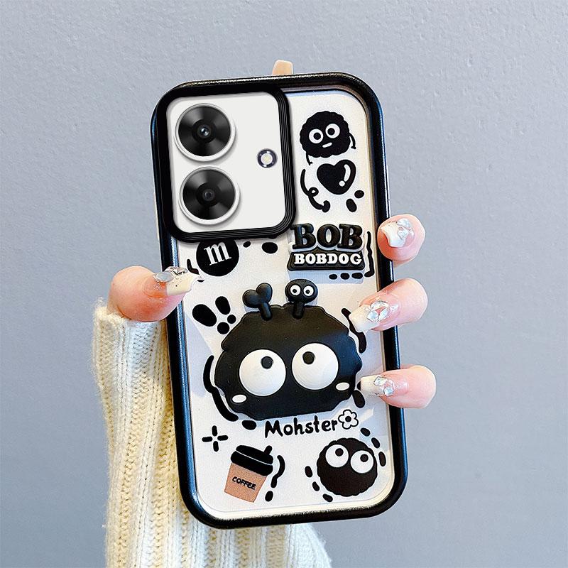 KEYSION Nárazuvzdorné pouzdro pro Realme Note 60 se šňůrkou Měkký silikon Roztomilý 3D kreslený panáček Kryt na telefon pro OPPO Realme Note 60