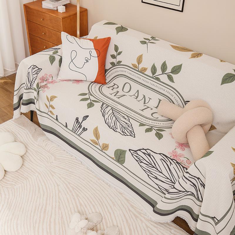 Sofa Cover for All Seasons, Printed Waffle Cushion, Non-slip All-in-one All-inclusive Sofa Cover Cover