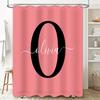 Custom Name Personalized Bath Shower Curtain for Kids Girls Bedroom Decor Pink Color with Black 'O' Letter Design by Olivia (Len