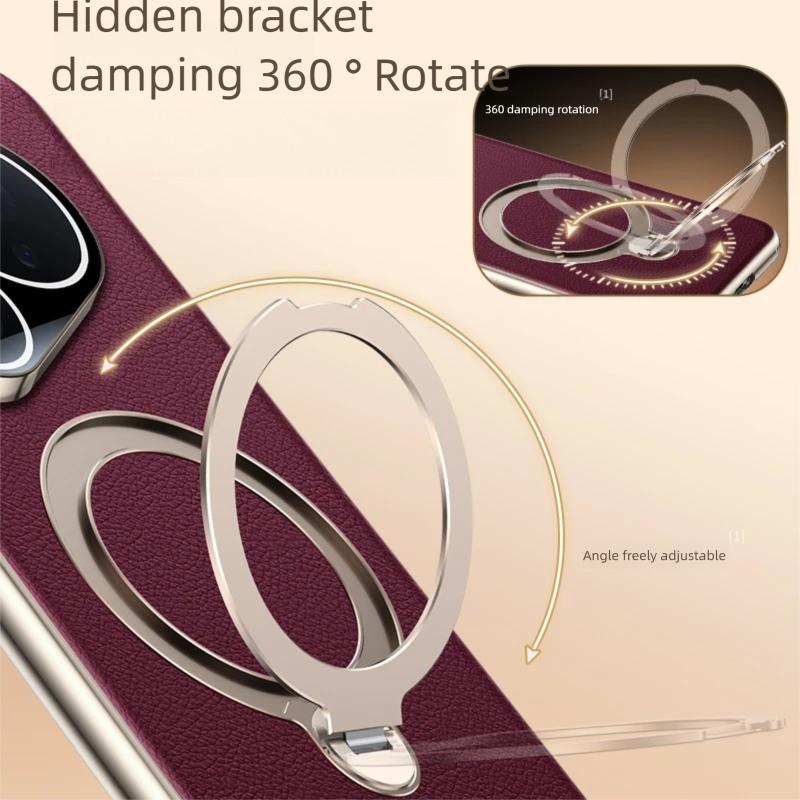 Premium Magnetic Vegan Leather Stand Cover for Huawei Pura 70 Ultra / 80 Pro+ Case 360 Rotatable Metal Bracket Plating Frame