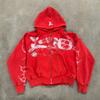 Unisex Oversized Mikina s kapucí na zip s graffiti potiskem Ležérní Streetwear Pro teenagery i dospělé