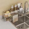 Large Capacity Sink Drain Rack Self-Draining Soap Drainer Towel Rack Dishcloth Rack  for Home