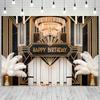 1 Big Gatsby Themed Birthday Background - Black and Gold Art Deco Party Decor, Party Decor Supplies