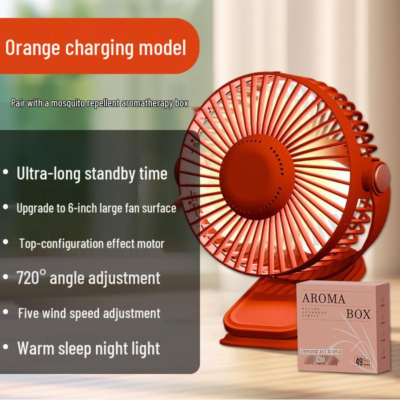 

Portable USB Clip Fan: Silent, Strong Breeze with Mosquito Repellent & Aromatherapy for Dorm, Desktop, or Outdoor Use 17.5 x 9.3 x 20 cm