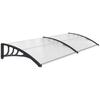 Front Door Canopy Outdoor Awning Aluminium Rigid Plastic Polycarbonate Rain Shelter UV Water Rain Resistant 75 X 195 Cm White