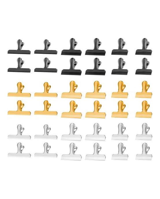 4 Stück Verschlussklammern aus Edelstahl für Lebensmittelbeutel, starke Beißkraft, auslaufsichere Snack-Clips, feuchtigkeitsbeständige Küchenhelfer für zu Hause, langlebiger Chip