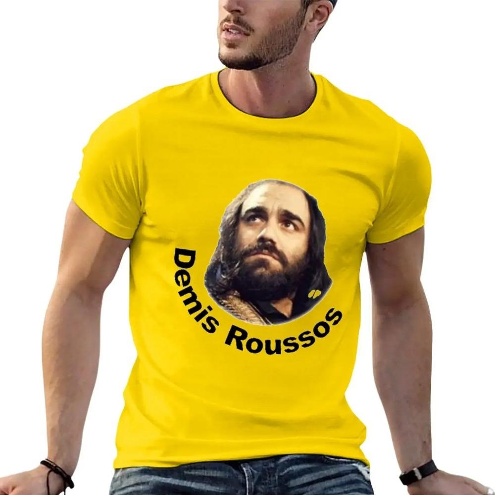 Great Tribute To Demis Roussos T-Shirt Man Round Collar T-shirt Vintage Summer Clothes Plain T Shirts Men Outfits Harajuku Sale
