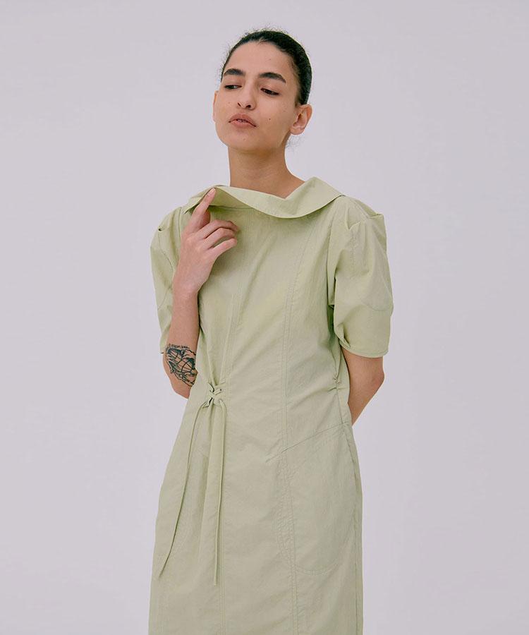 Bundercammer Puff Sleeve Dress_Light Khaki