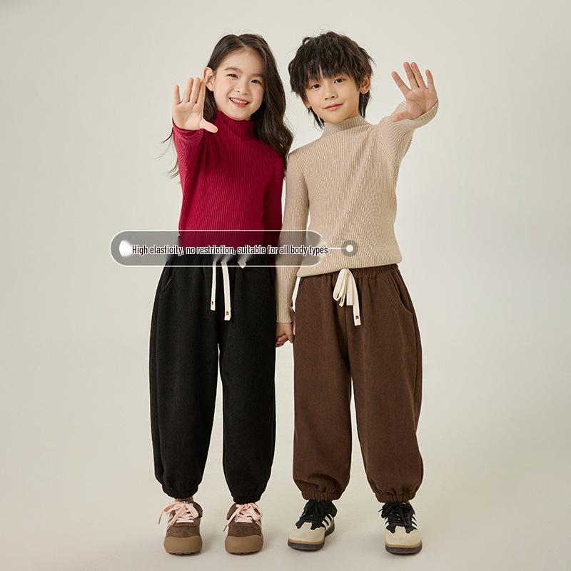 Korean Style Kids' Half-High Neck Sweater: Versatile Knitwear for Autumn/Winter