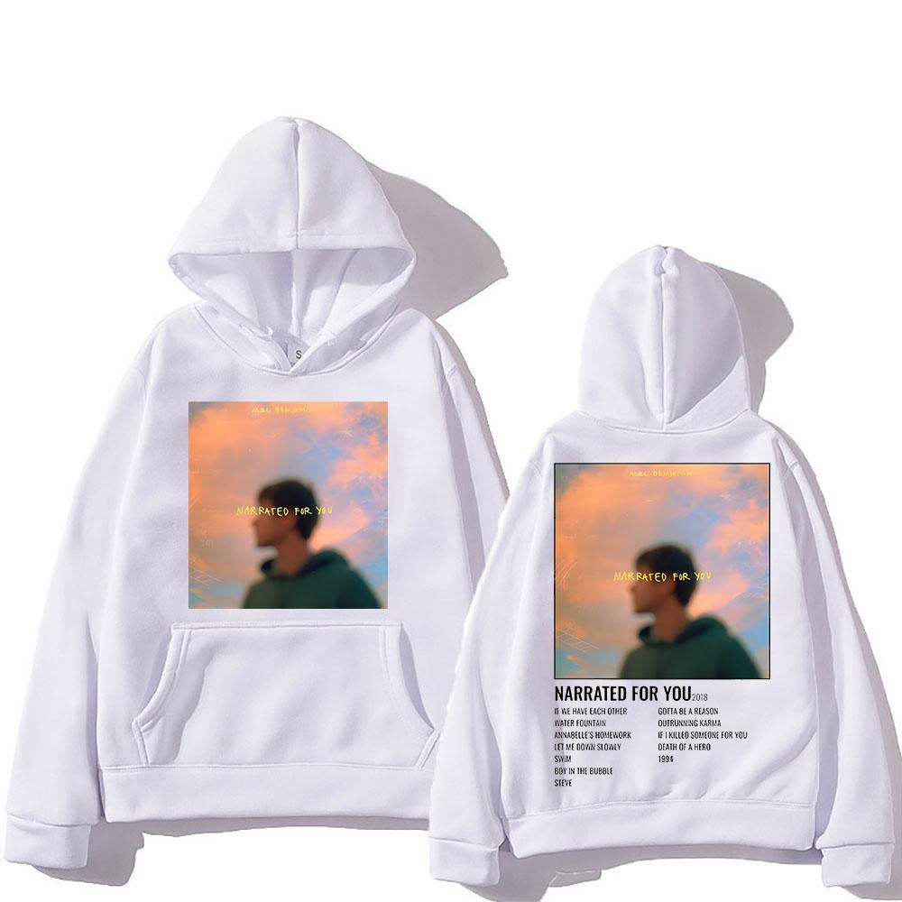 Mikina s kapucí Alec Benjamin s grafickým potiskem, gotický fleecový top s kapsou a kapsou, hip hopové oblečení, vintage měkká mikina