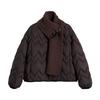 White duck down puff cloud down jacket women's design sense small short jacket including scarf
