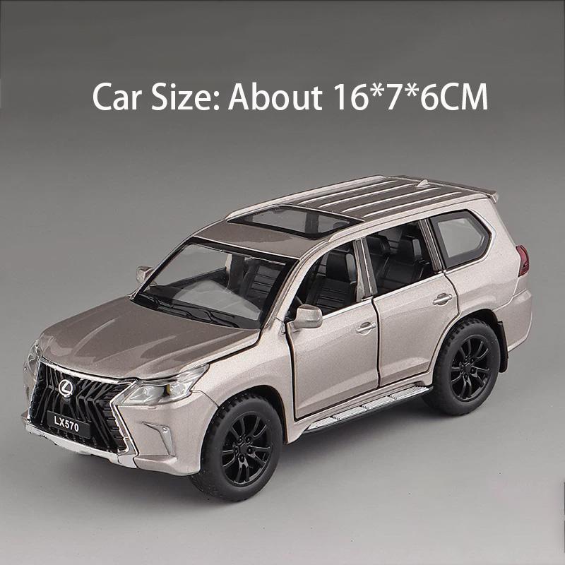 1:32 Scale LX570 X3M Car Model Toy Doors Opened Sound Light Models Pull Back Alloy Diecast Vehicle for Enthusiasts Surprise