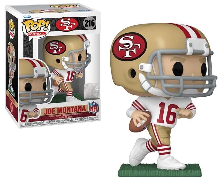 CLARKtoys POP! Sports Joe Montana 49ers #216 Vinyl Figure & Eco-Tec Protector Case Bundle