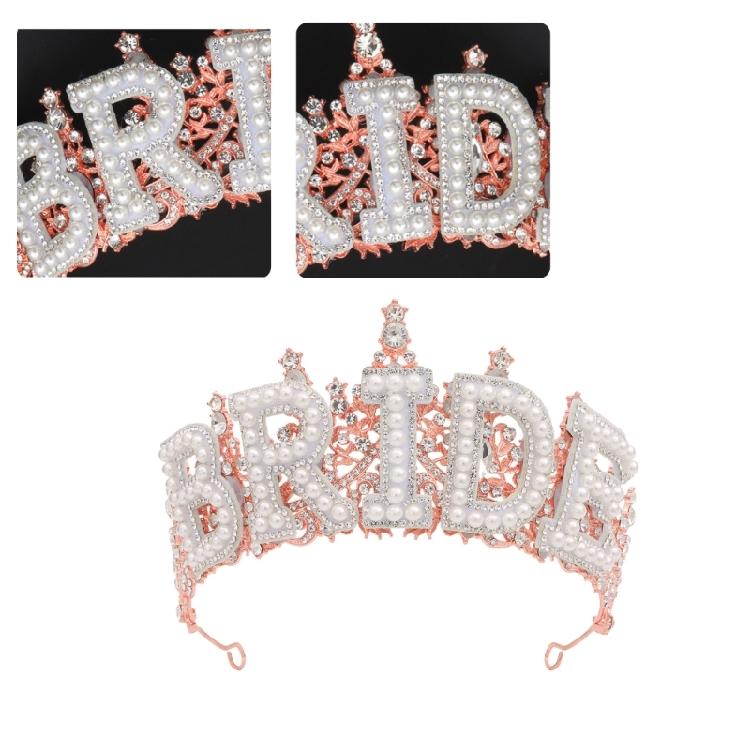 Bridal Pearls Crowns Stylish Graceful Crowns Wedding Photo Accessory Bride Crystal Hairband Wedding Photo Props