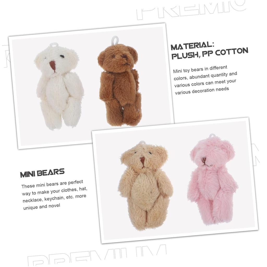 SKISUNO 40-Piece Mini Plush Bear Set, Small Mini Plush Party Favors, Miniature Bear Figurines, Small Miniature Figures, Mini Bears, PP Cotton