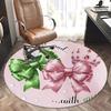 Green Bow,Pink Crown Chair Mat Round Rug Office Carpet, Non Slip, Suitable for Living Rooms, Bedrooms,Decor1205931a