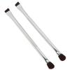 2pcs Double Ended Eyeshadow Brush Set Women Silver Soft Hair Makeup Slanted Eyebrow Brush Cosmetic Tool