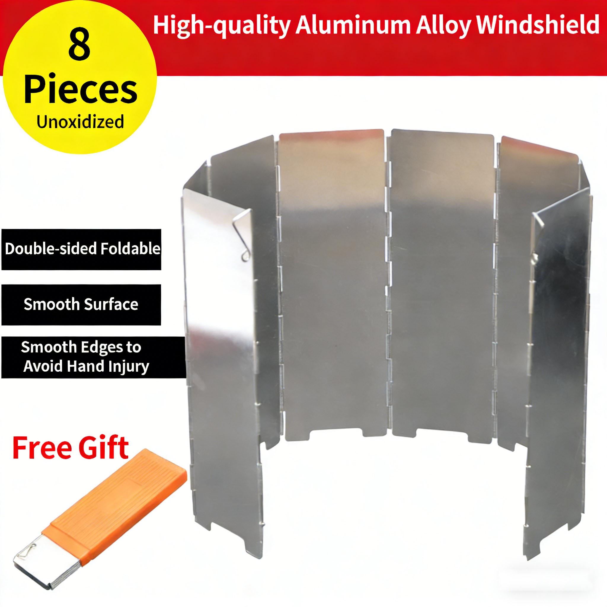 

Outdoor Camping and Picnic Burner Aluminum Windbreak Plate Portable Foldable Stove Windbreak Screen Protective Cover Cookware
