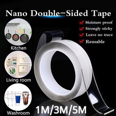 1 Rolle 1m Transparentes Nano-Klebeband Waschbar Wiederverwendbar Doppelseitig Klebend 30mm B