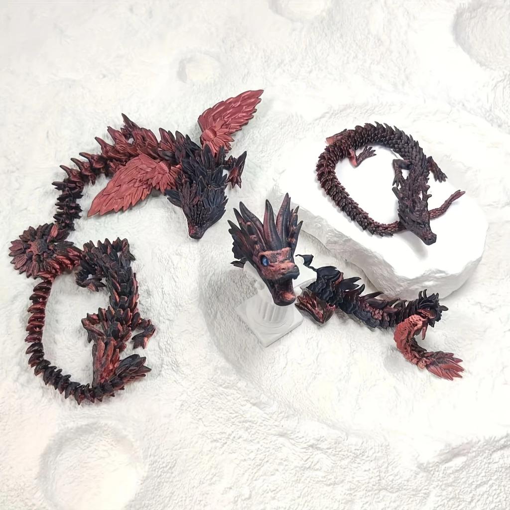 New Of Articulated 3D Printed Random Dragon With 1Pc Dragon Egg- Flexibly Joints For Dynamic Display - Ideal For Home & Office