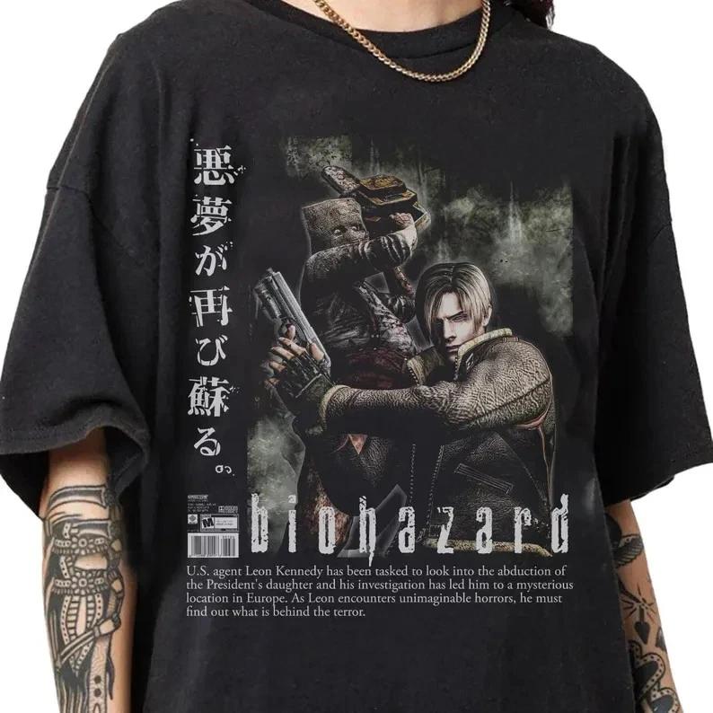 

90s Retro Piracy Style Resident Evil T-shirt Retro T-shirt Daily Outdoor Men s and Women s Fan Printed T-shirt - Men s Summer... S разноцветный