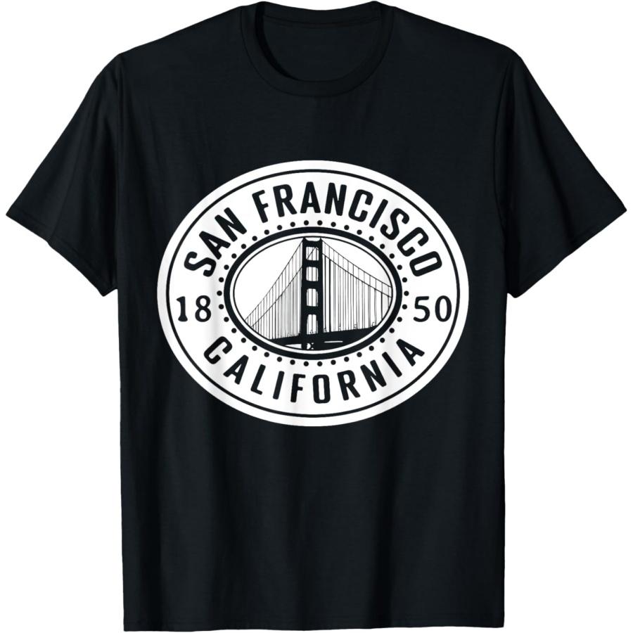 San Francisco Golden Gate Bridge California 1850 Souvenir T-Shirt(1) S