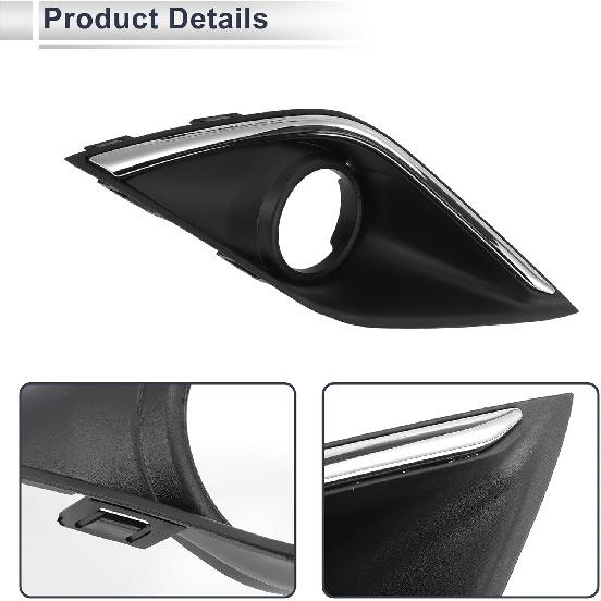 Front Right Fog Light Grill for Mitsubishi Outlander 2016-2019 Front Lower Bumper Fog Light Cover Inserts ABS 1 Pc