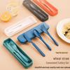Wheat Straw Knife, Fork, and Spoon Set - Portable 3-Piece Plastic Cutlery for Students & Outdoor Use