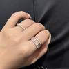 Chain shaped single row diamond ring, high-end micro inlaid high carbon diamond, personalized and fashionable Electroplating Unisex Gift