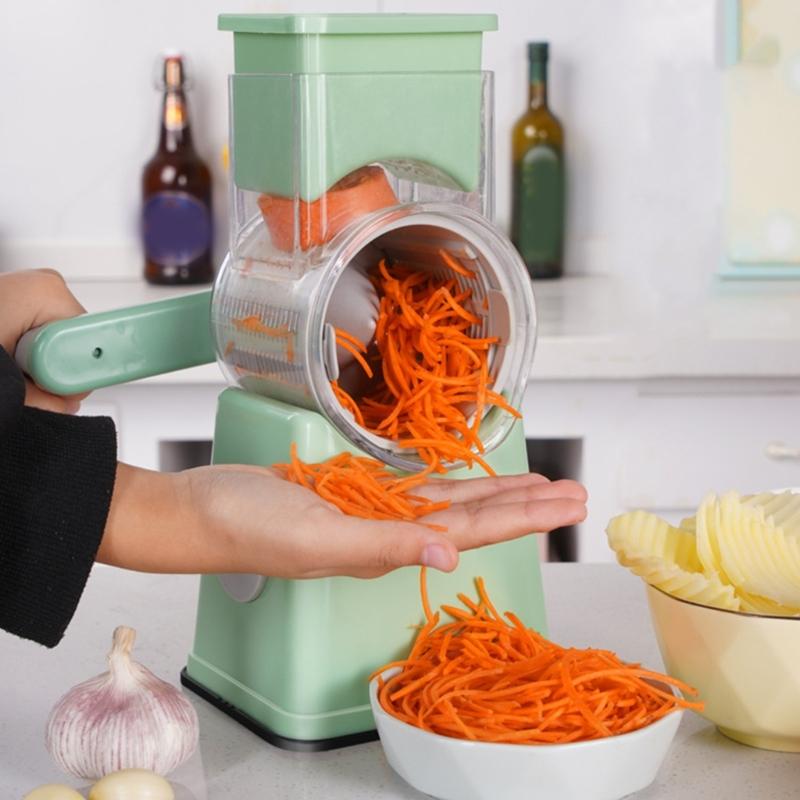 Multifunctional Hand Crank Rotary Vegetable Slicers Grater with Multiple Blade and Handle For Cheese Fruits Shredding