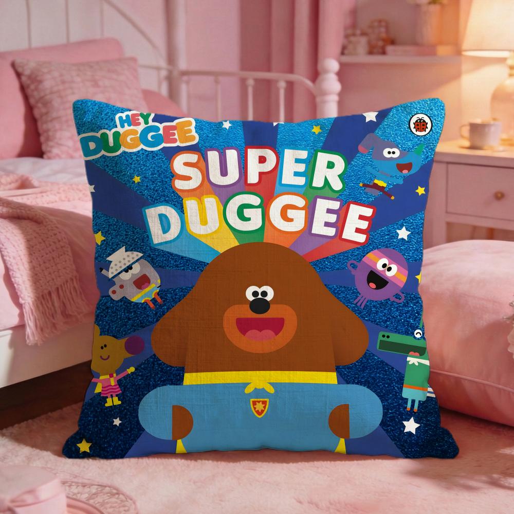 Hey DDuggees Cute Cartoon Cushion Cover Premium Comfort Reversible Pillow Cove Two In One Design For Any Room  Car Interior