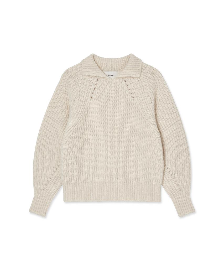 Aussel Curved Sleeve Pullover Cream