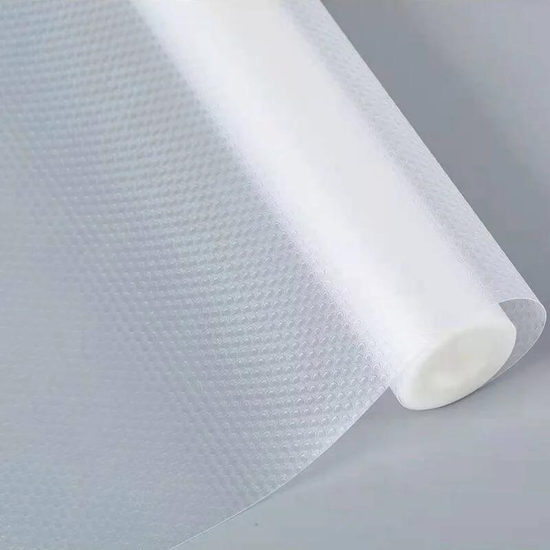 

1Roll EVA Cabinet Mat Cabinet Liner Reusable Drawer Liners Non-slip Refrigerator Mat Fridge Waterproof Moisture-proof Drawer Mat 11.81inX196.85in