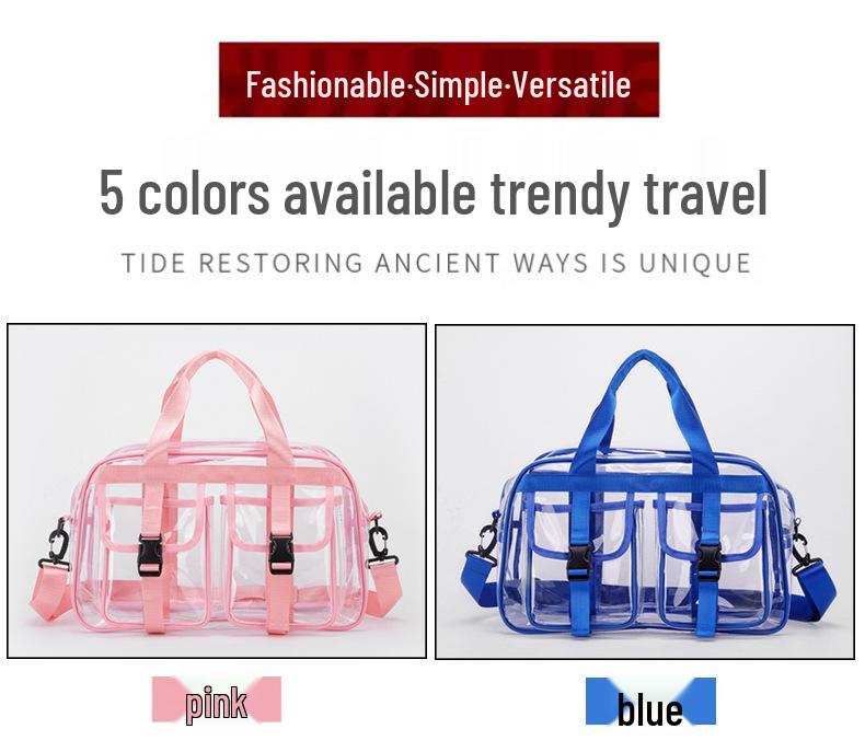 Colorful PVC Transparent Shoulder Bag - Large Capacity, Splash-Proof, Ideal for Summer and Swimming Essentials